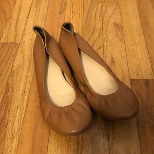 Leather j crew flats